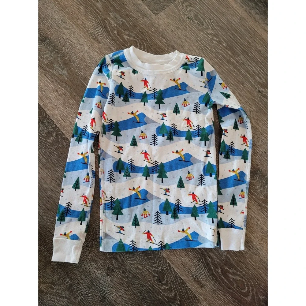 Hanna Andersson Kids US 8 Ski Mountain Organic Cotton Pajama Top Long Sleeve #9